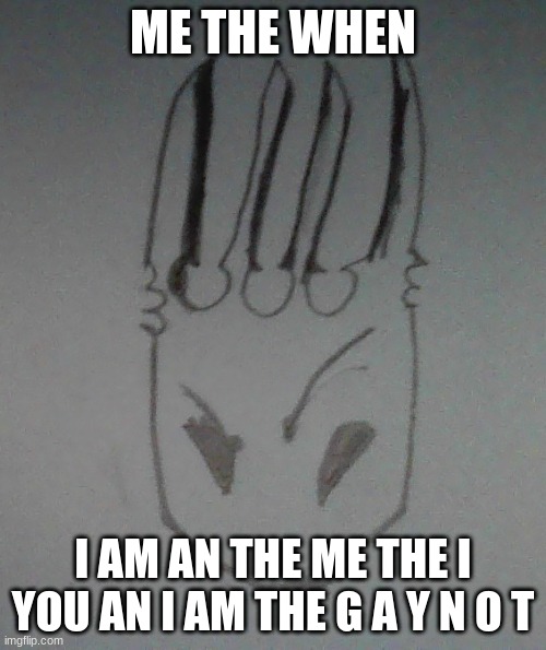 Pale King Eyebrow Raise | ME THE WHEN; I AM AN THE ME THE I YOU AN I AM THE G A Y N O T | image tagged in pale king eyebrow raise | made w/ Imgflip meme maker