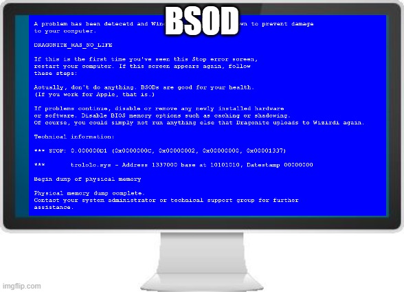 susuudsususs | BSOD | image tagged in bsod | made w/ Imgflip meme maker