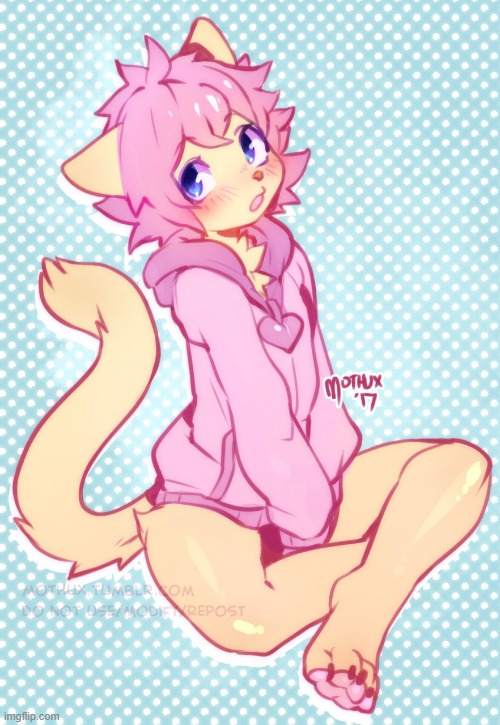 OwO (By mothux) | image tagged in furry,femboy,cute,adorable | made w/ Imgflip meme maker