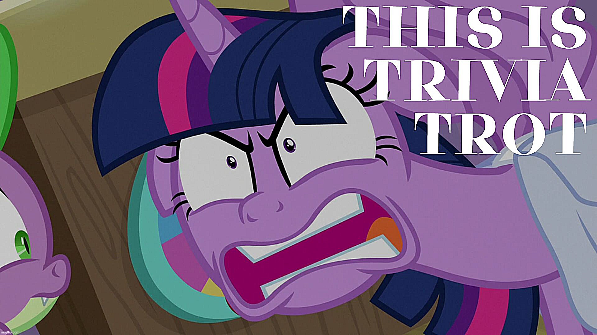 TRIVIA TROT! | image tagged in trivia trot,twilight sparkle,memes,funny,my little pony friendship is magic | made w/ Imgflip meme maker