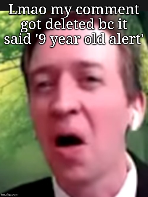 People are hecking dumb | Lmao my comment got deleted bc it said '9 year old alert' | image tagged in snowflakes | made w/ Imgflip meme maker