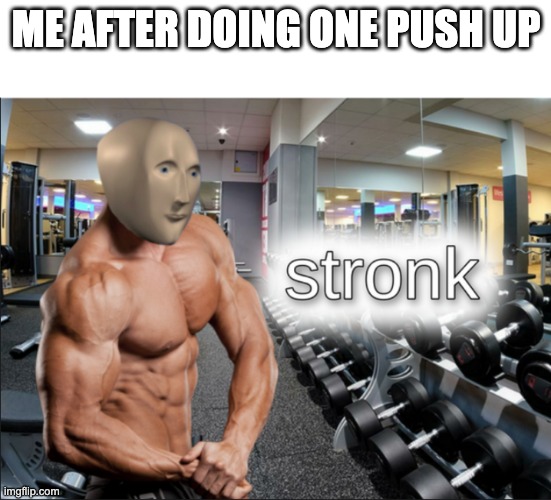 stronks | ME AFTER DOING ONE PUSH UP | image tagged in stronks | made w/ Imgflip meme maker