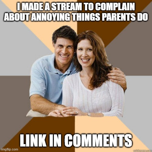 Not for bashing, just for complaining | I MADE A STREAM TO COMPLAIN ABOUT ANNOYING THINGS PARENTS DO; LINK IN COMMENTS | image tagged in scumbag parents | made w/ Imgflip meme maker