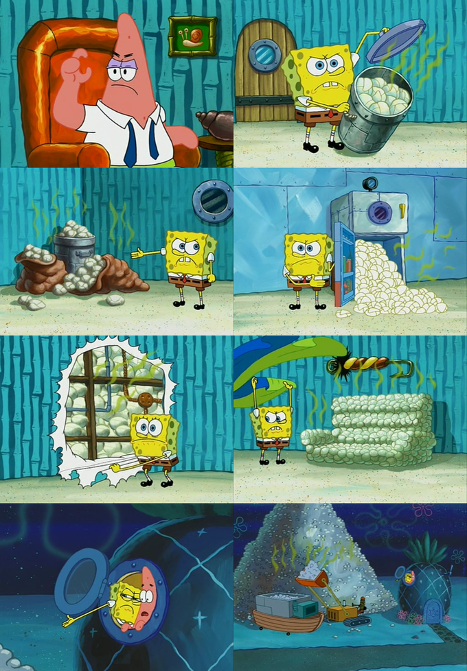 Sponge rips stuff Blank Meme Template