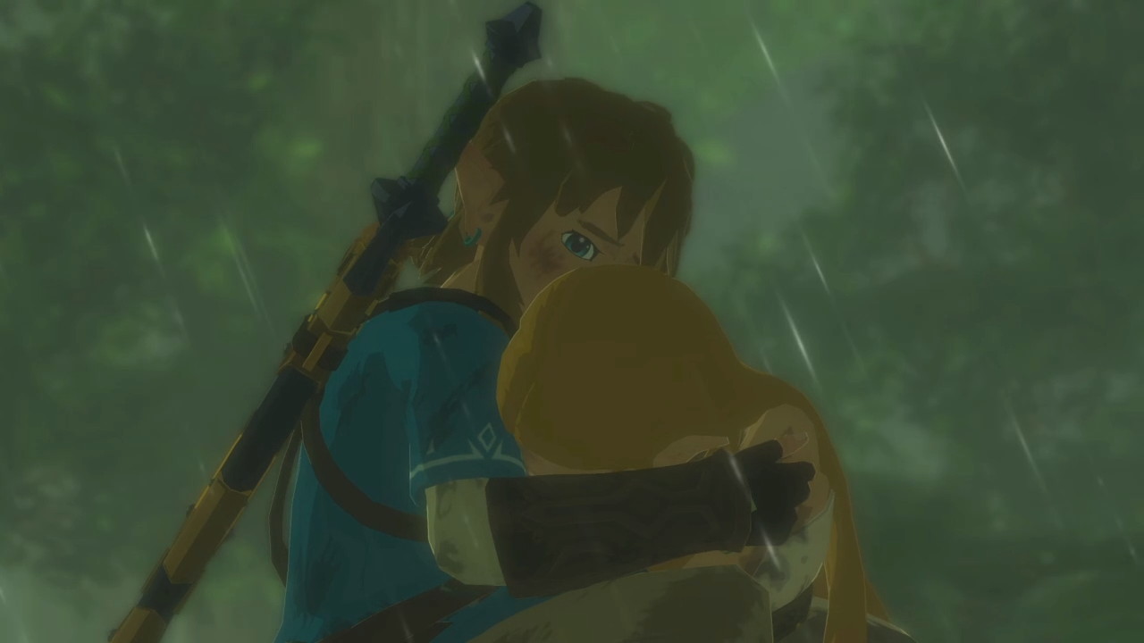 Link hugging Zelda Blank Meme Template
