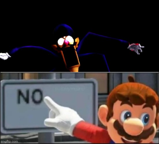 No | image tagged in mario no | made w/ Imgflip meme maker