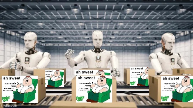 Robot assembly line | image tagged in robot assembly line | made w/ Imgflip meme maker