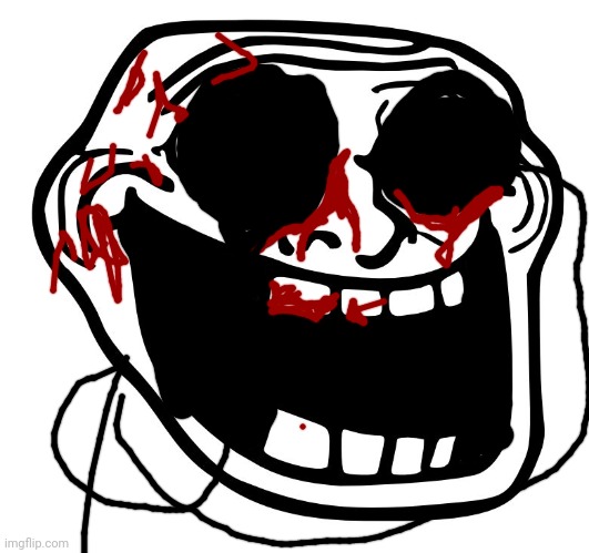 Bloody Troll Face in a suit