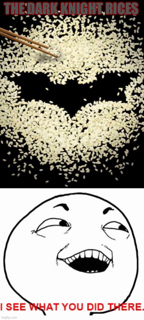 Dark Knight- | THE DARK KNIGHT RICES | image tagged in i see what you did there | made w/ Imgflip meme maker