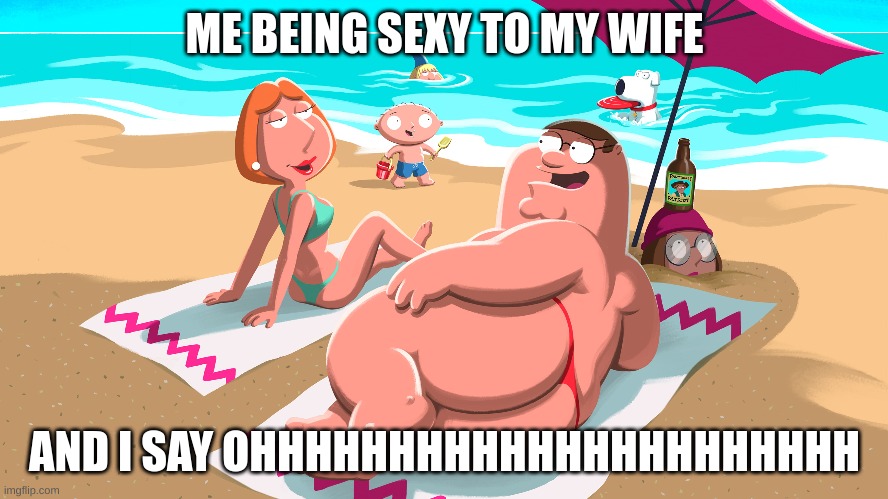 famliyguy | ME BEING SEXY TO MY WIFE; AND I SAY OHHHHHHHHHHHHHHHHHHHHHH | image tagged in family guy,dumb | made w/ Imgflip meme maker