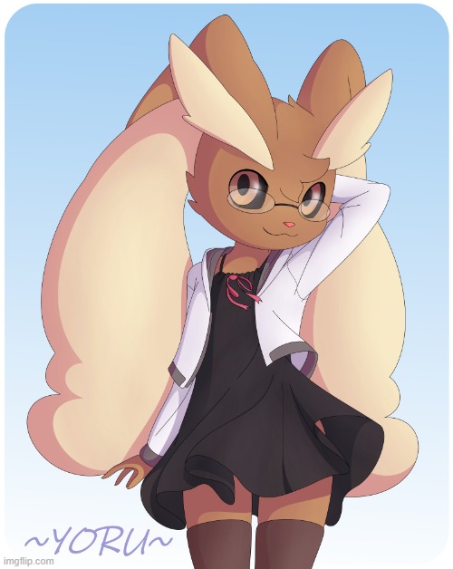 OwO (By Lornext) | image tagged in furry,femboy,cute,lopunny,pokemon | made w/ Imgflip meme maker