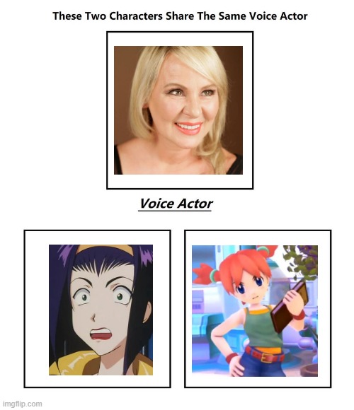 wendee lee | image tagged in same voice actor,cowboybebop | made w/ Imgflip meme maker