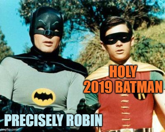 Batman and Robin | HOLY 2019 BATMAN PRECISELY ROBIN | image tagged in batman and robin | made w/ Imgflip meme maker