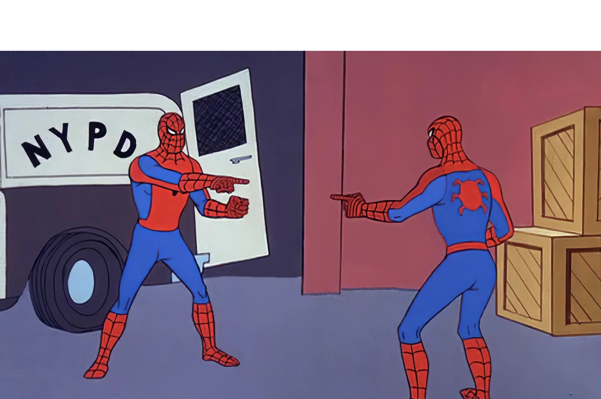 Spider man pointing Blank Meme Template