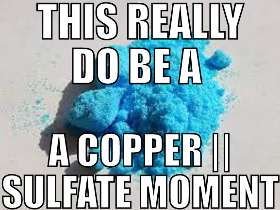 High Quality copper 2 sulfate moment Blank Meme Template