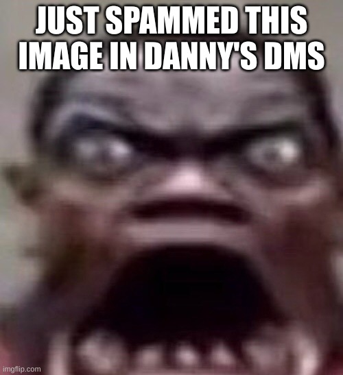 guy screaming | JUST SPAMMED THIS IMAGE IN DANNY'S DMS | image tagged in guy screaming | made w/ Imgflip meme maker
