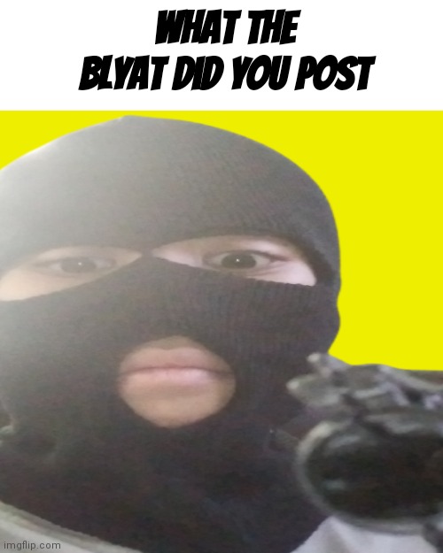 what the blyat did you post Blank Meme Template