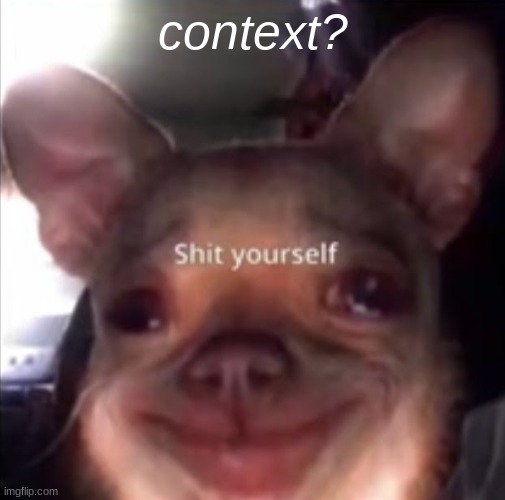 plz | context? | image tagged in shit yourself dog,jimmyhere,memes,shitpost,oh wow are you actually reading these tags,stop reading the tags | made w/ Imgflip meme maker