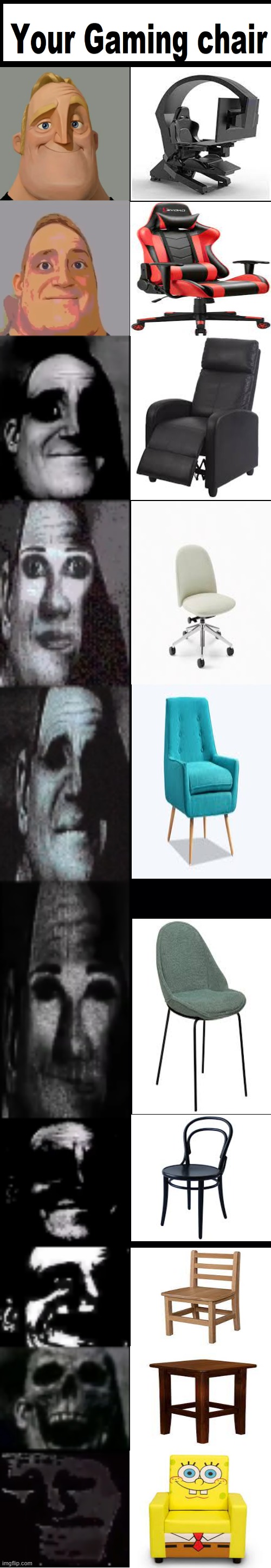 Your Gaming chair | image tagged in mr incredible becoming uncanny | made w/ Imgflip meme maker