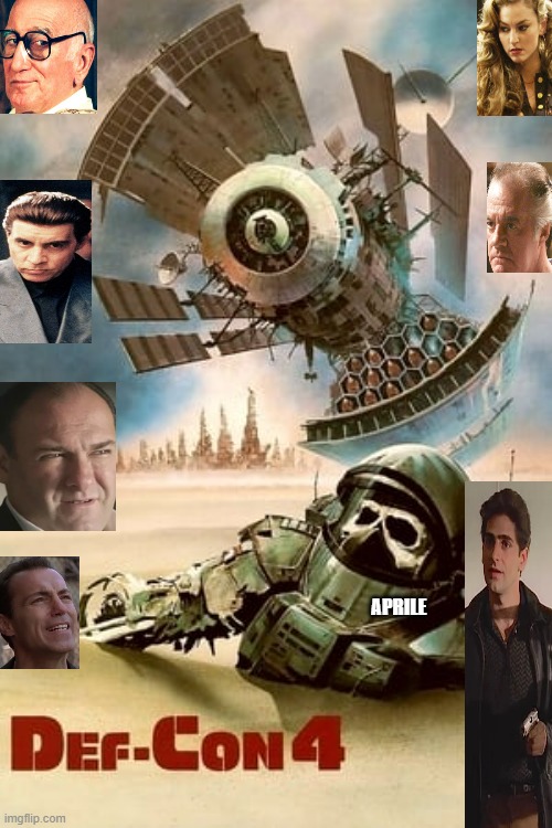 Sopranos Def Con 4 | APRILE | image tagged in sopranos,def con 4,christopher,paulie,tony,sil | made w/ Imgflip meme maker