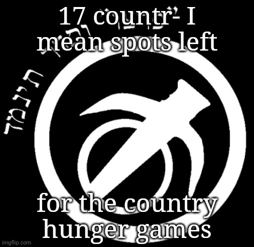 d | 17 countr- I mean spots left; for the country hunger games | made w/ Imgflip meme maker