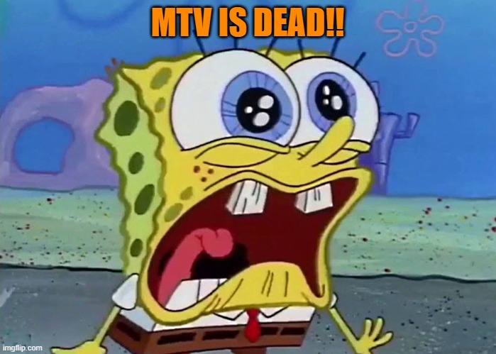 MTV IS DEAD!! | image tagged in spongebob | made w/ Imgflip meme maker