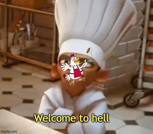 crack crack crack the egg into the bowl | image tagged in welcome to hell,parappa | made w/ Imgflip meme maker