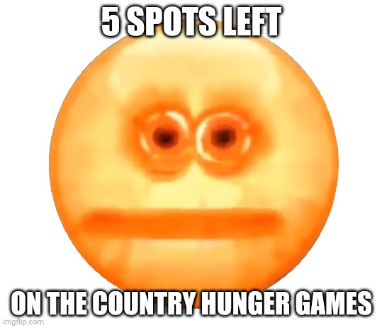 5 SPOTS LEFT; ON THE COUNTRY HUNGER GAMES | image tagged in p i s s e d v i b e c h e c k | made w/ Imgflip meme maker