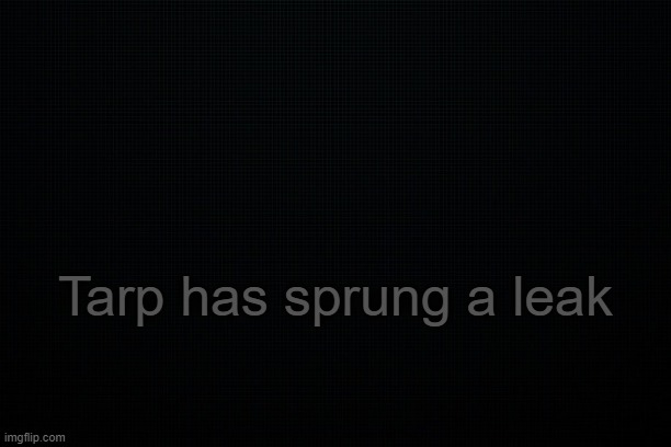 . | Tarp has sprung a leak | image tagged in the black | made w/ Imgflip meme maker