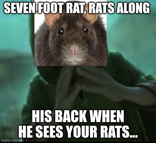 BrunO? rrrrrrrrrrrrrrrrrrrrrrrrrrrrrr.... | SEVEN FOOT RAT, RATS ALONG; HIS BACK WHEN HE SEES YOUR RATS... | image tagged in encanto,we don't talk about bruno,rats | made w/ Imgflip meme maker