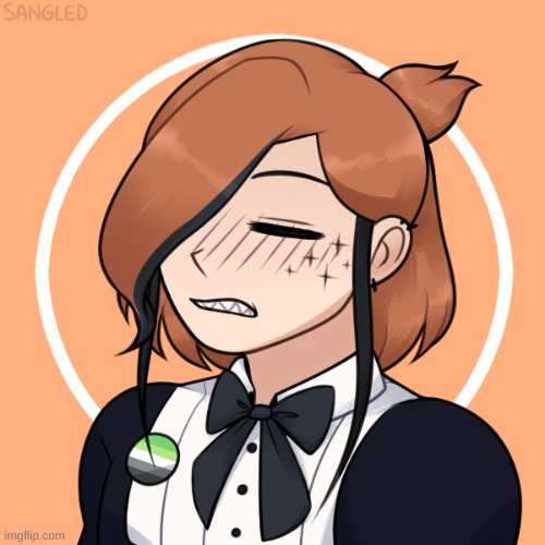 name: kate, has anger issues, aromantic | image tagged in picrew | made w/ Imgflip meme maker