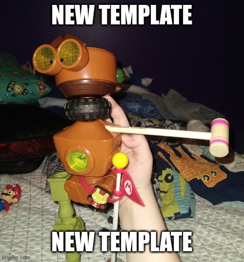 NEW TEMPLATE; NEW TEMPLATE | image tagged in smashertron destroys earth | made w/ Imgflip meme maker