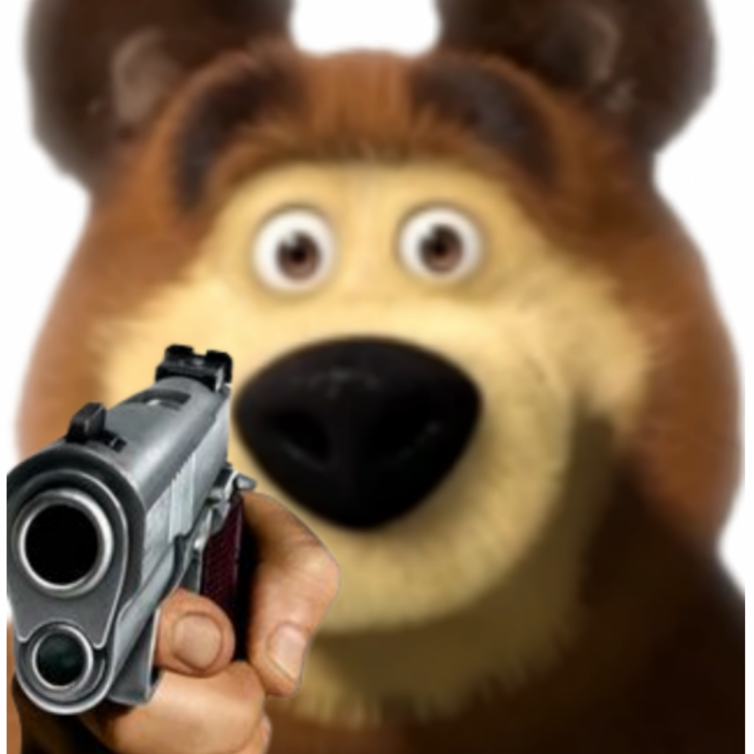 High Quality Bear with a gun Blank Meme Template