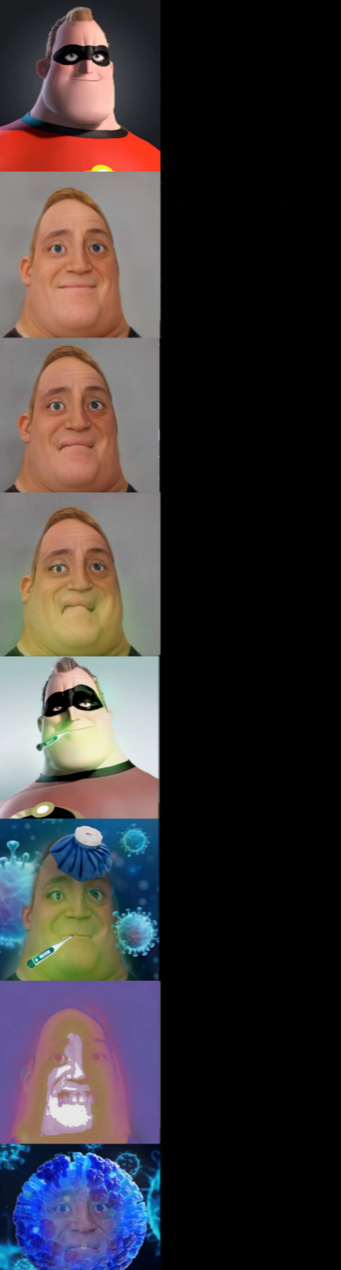 High Quality Mr. Incredible Becoming Sick Blank Meme Template