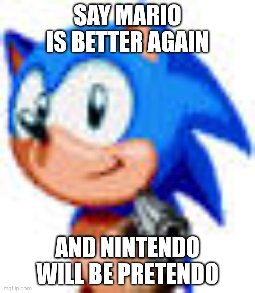 Sega do what Nintendon't | SAY MARIO IS BETTER AGAIN; AND NINTENDO WILL BE PRETENDO | image tagged in memes | made w/ Imgflip meme maker