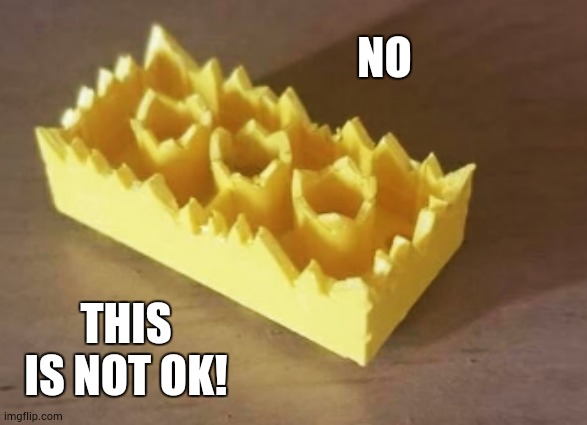owwwwwwww | NO; THIS IS NOT OK! | image tagged in oof lego pain | made w/ Imgflip meme maker