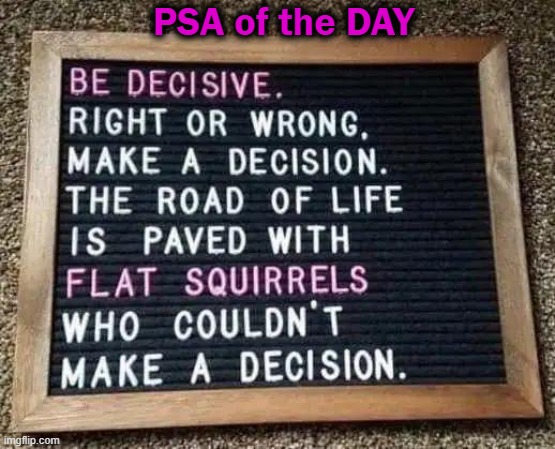 Some Good Advice | PSA of the DAY | image tagged in fun,psa,advice,be decisive,pick a side,life lessons | made w/ Imgflip meme maker