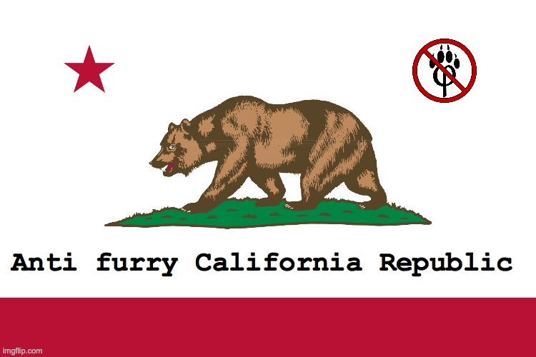 California Flag | Anti furry California Republic | image tagged in california flag | made w/ Imgflip meme maker