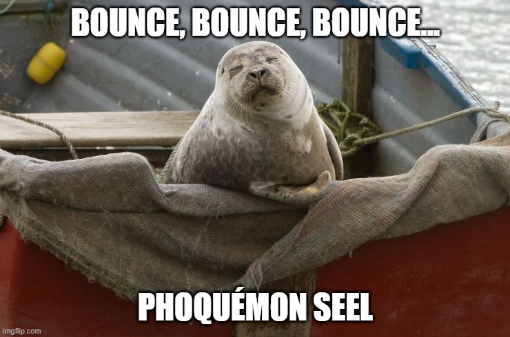 UnSeal the Seel | BOUNCE, BOUNCE, BOUNCE... PHOQUÉMON SEEL | image tagged in seel | made w/ Imgflip meme maker