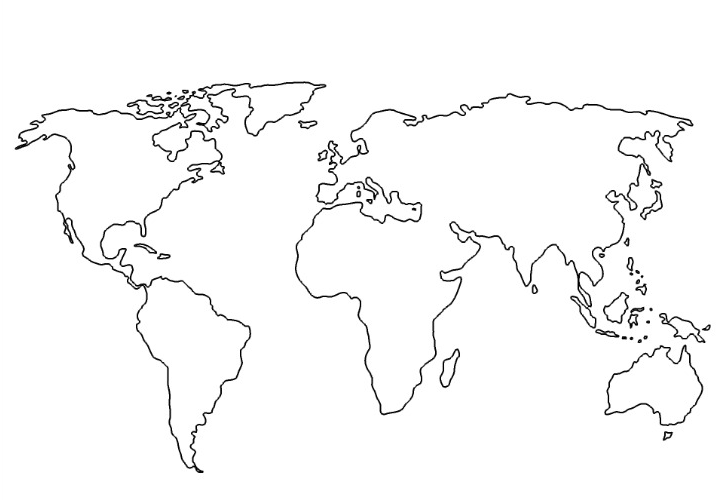 World Map without borders Blank Meme Template