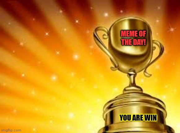Award | YOU ARE WIN MEME OF THE DAY! | image tagged in award | made w/ Imgflip meme maker