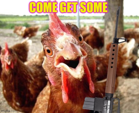 Chicken | COME GET SOME | image tagged in chicken | made w/ Imgflip meme maker