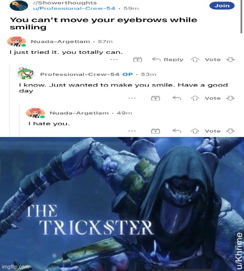 Very clever titles be like: | image tagged in the trickster | made w/ Imgflip meme maker