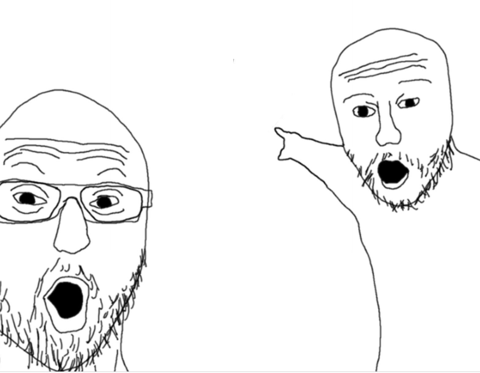 2 Guys pointing Blank Meme Template