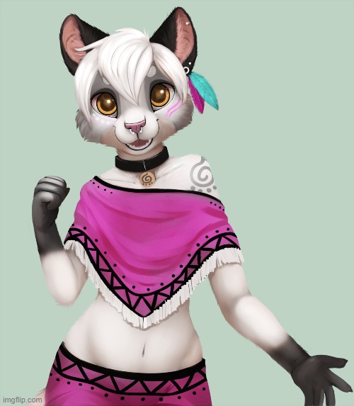 Tribal Fabulist (By jamesfoxbr) | image tagged in furry,femboy,cute,clothing,fabulous | made w/ Imgflip meme maker