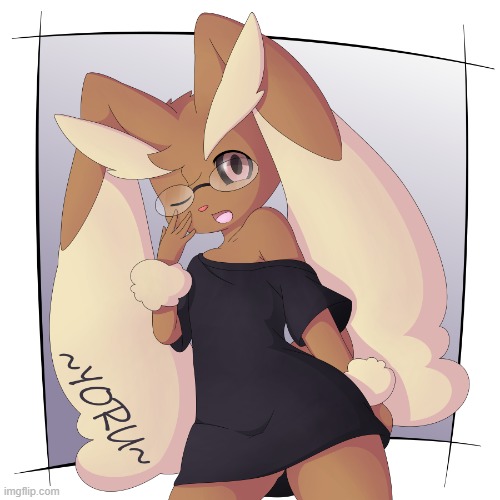 Just a shirt. (By Lornext) | image tagged in cute,femboy,furry,pokemon,lopunny,adorable | made w/ Imgflip meme maker