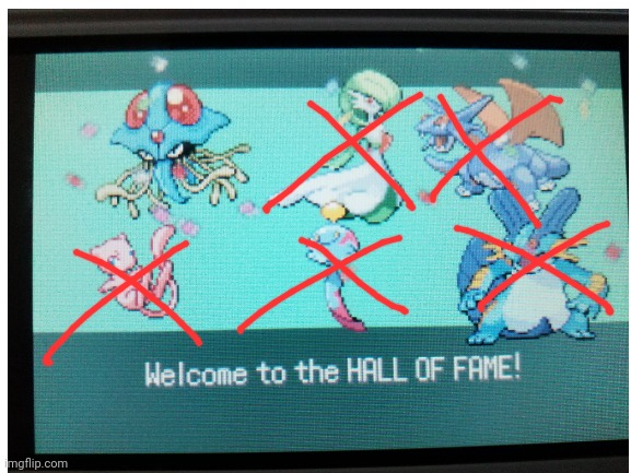 I was doing a Pokemon Emerald Randomizer Nuzlocke, and I came across a full  odds shiny Omanyte, as I was about to leave the cave - Imgflip