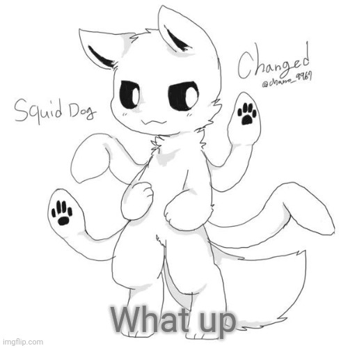 Squid dog | What up | image tagged in squid dog | made w/ Imgflip meme maker