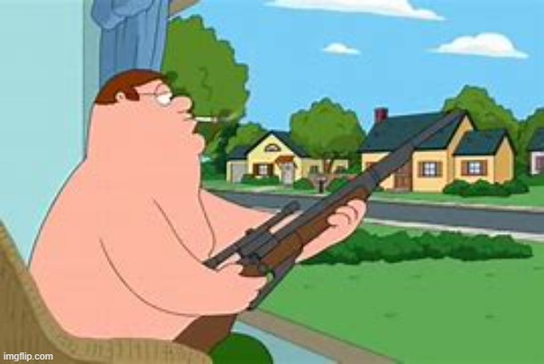 Peter Griffin Sniper | image tagged in peter griffin sniper | made w/ Imgflip meme maker