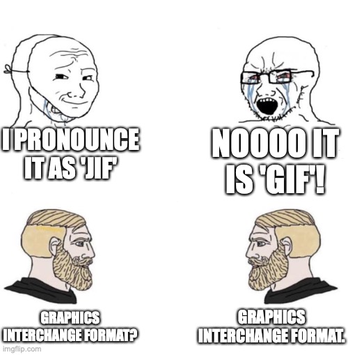 No!! Father of Graphics Interchange Format says it's pronounced JIF, not GIF